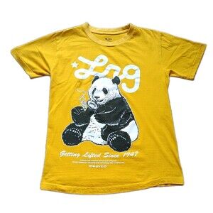 Lifted Research Group Mens LRG Panda Mag Lite 420 Collection Yellow Shirt Size S